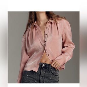 NWT！ Anthropologie shine button down shirt M